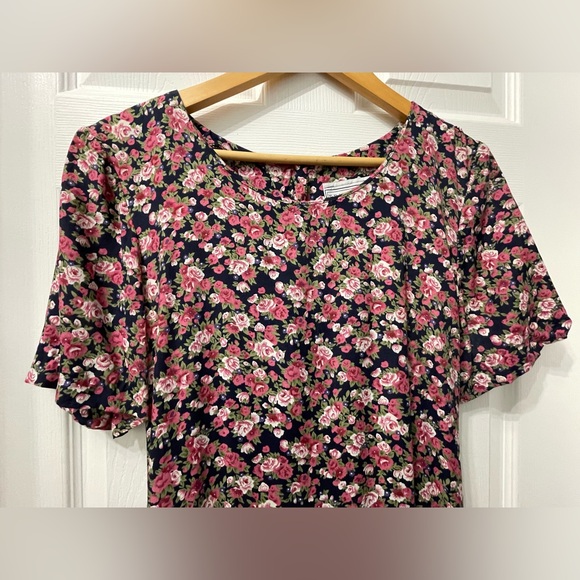 25-Vintage E. D. Michaels Melanie Drucker Dress Cottagecore Prairie Floral 11-12 - Picture 6 of 14